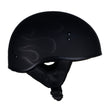 Hot Leathers HLT68 Type-1 Flat Black Flames Motorcycle DOT Approved Skull Cap Half Helmet