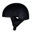 Hot Leathers HLT68 Type-1 Flat Black Flames Motorcycle DOT Approved Skull Cap Half Helmet