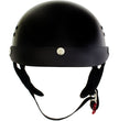 Hot Leathers HLT70 Stealth Glossy Black Motorcycle DOT Skull Cap Classic Half Helmet