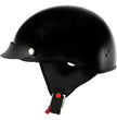 Hot Leathers HLT70 Stealth Glossy Black Motorcycle DOT Skull Cap Classic Half Helmet