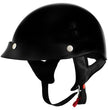 Hot Leathers HLT70 Stealth Glossy Black Motorcycle DOT Skull Cap Classic Half Helmet