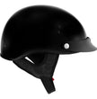 Hot Leathers HLT70 Stealth Glossy Black Motorcycle DOT Skull Cap Classic Half Helmet