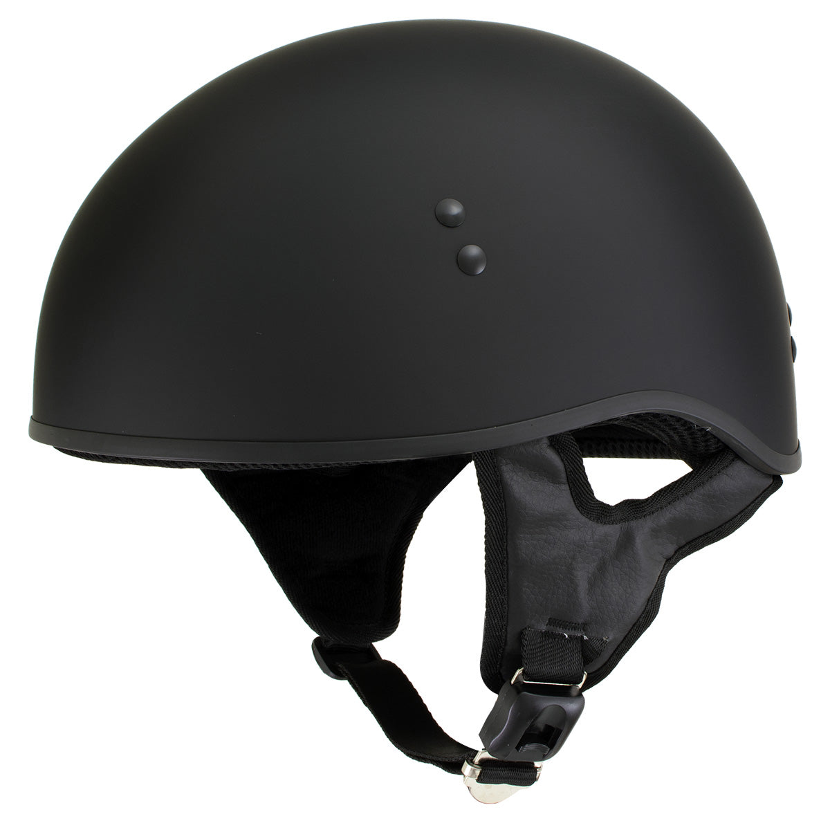 Hot Leathers HLT68-SP 'The O.G.' No Logo Flat Black DOT Unisex Half Helmet w/ MP7922FMSET Heated Balaclava Bundle