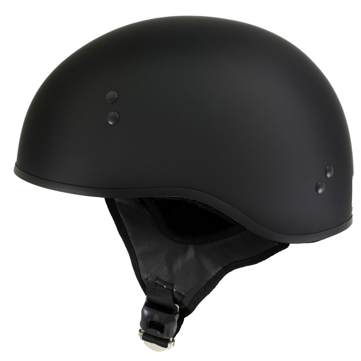 Hot Leathers Flat Matte Black Motorcycle Skull Cap Half Helmet DOT Approved HLD1001 Hot Leathers Flat Matte Black Motorcycle Skull Cap Half Helmet DOT Approved HLD1001