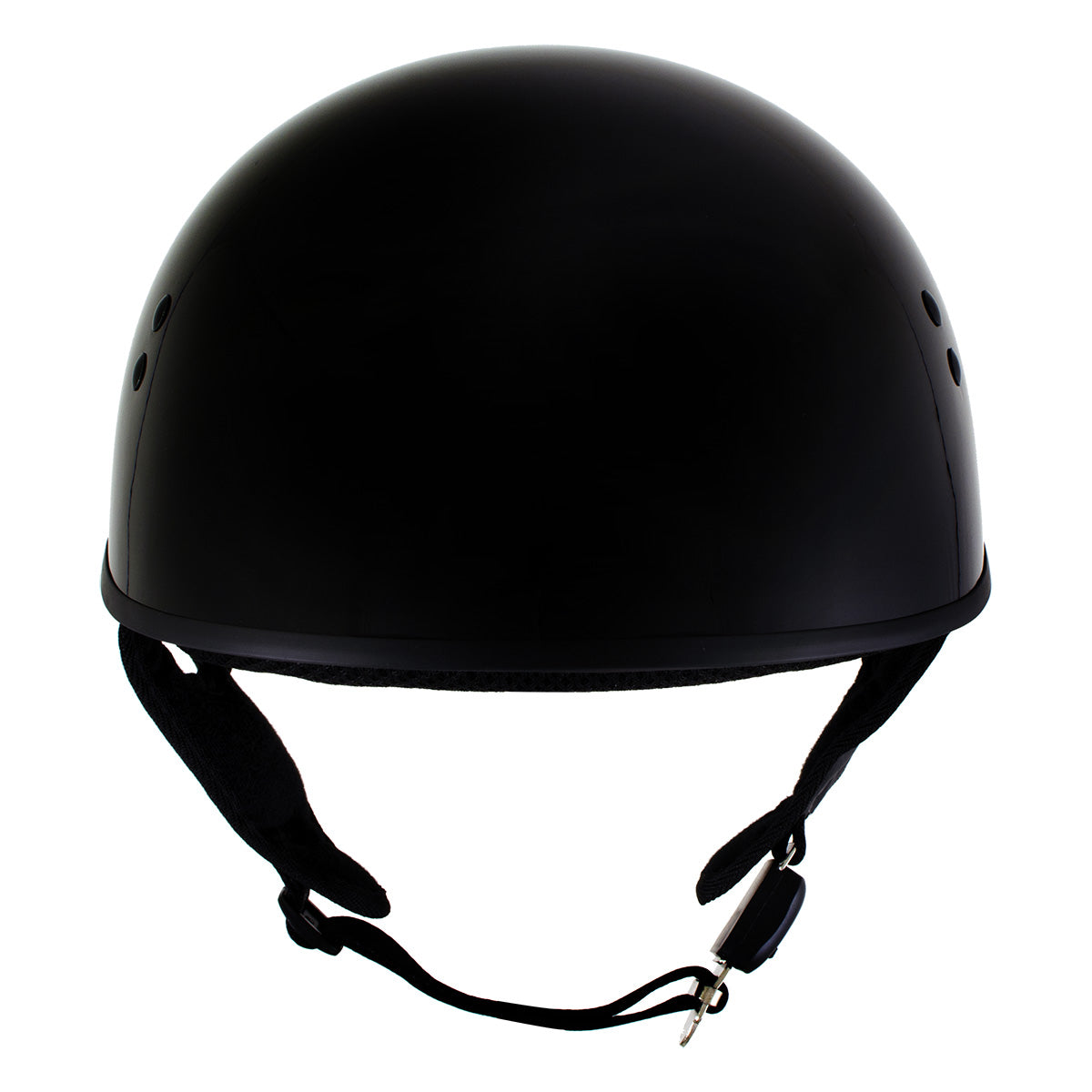 Hot Leathers HLD1002 'Gloss Black' Motorcycle DOT Approved Skull Cap Half Half Helmet for Men and Women Biker