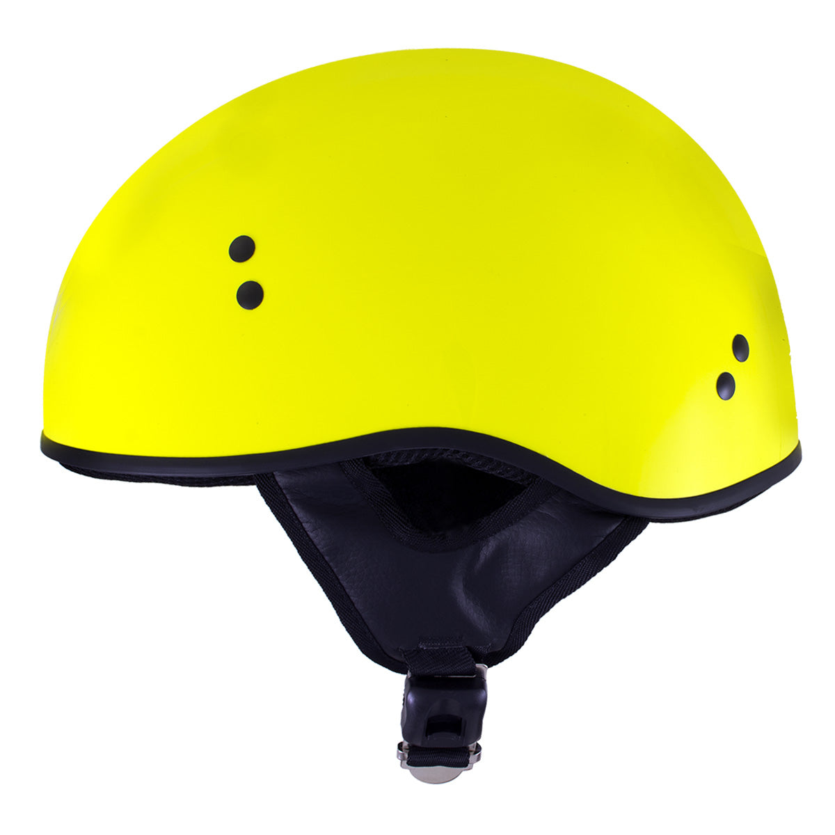 Milwaukee Helmets T68 The O.G. Hi-Vis Neon Yellow Motorcycle DOT Approved Skull Cap Half Helmet Biker Milwaukee Helmets T68 The O.G. Hi-Vis Neon Yellow Motorcycle DOT Approved Skull Cap Half Helmet Biker