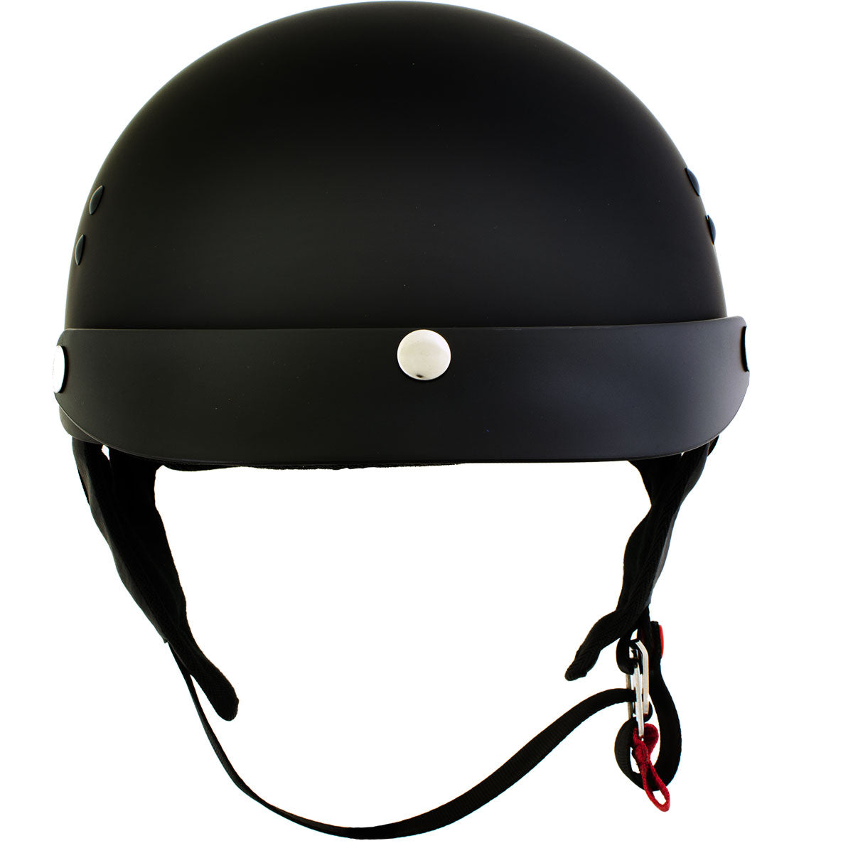 Hot Leathers HLT70 Stealth Flat Matte Black Motorcycle DOT Skull Cap Classic Half Helmet Flat Black / Medium