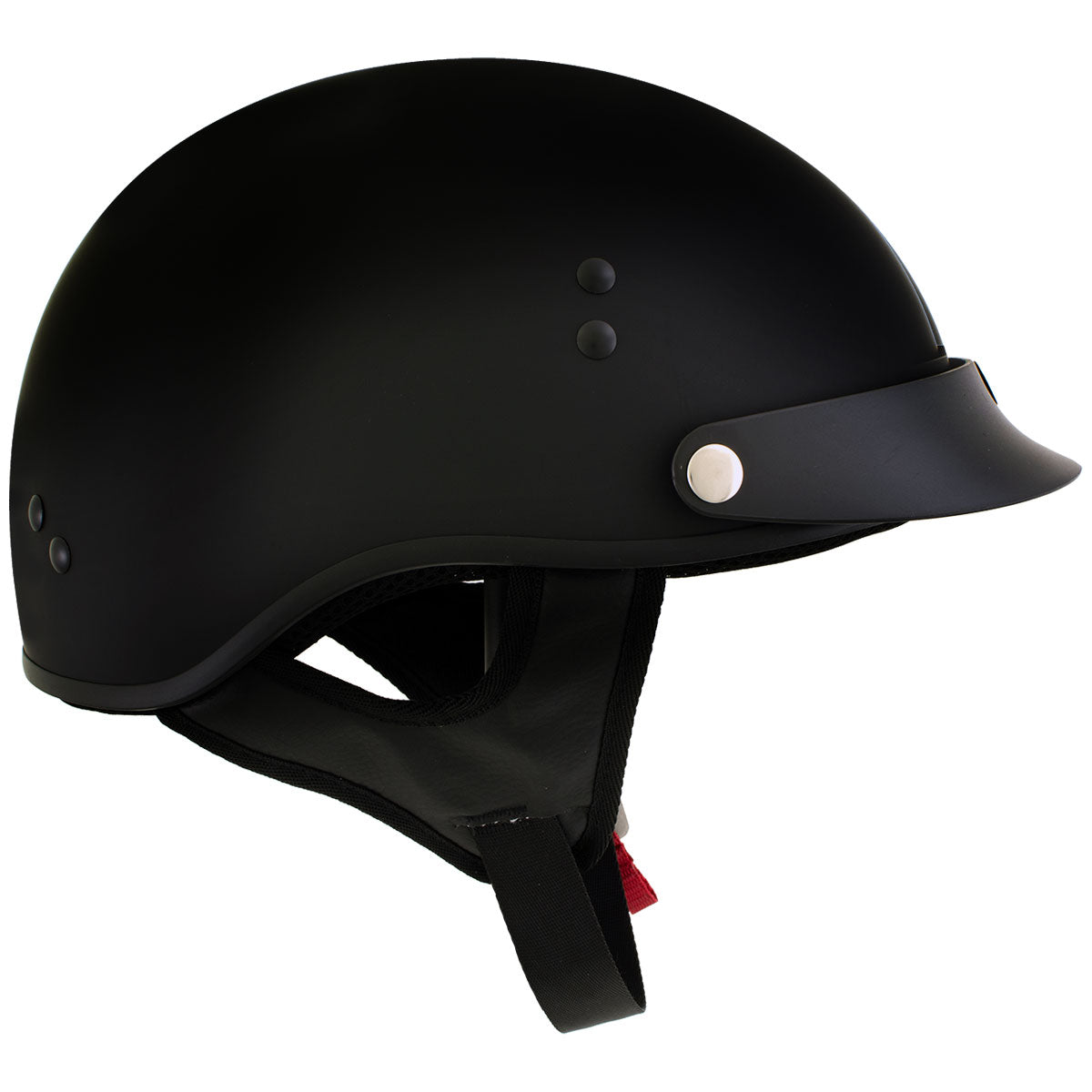 flat black or gloss motorcycle helmet Hot Leathers HLT70 Stealth Flat Matte Black Motorcycle DOT Skull Cap Classic Half Helmet
