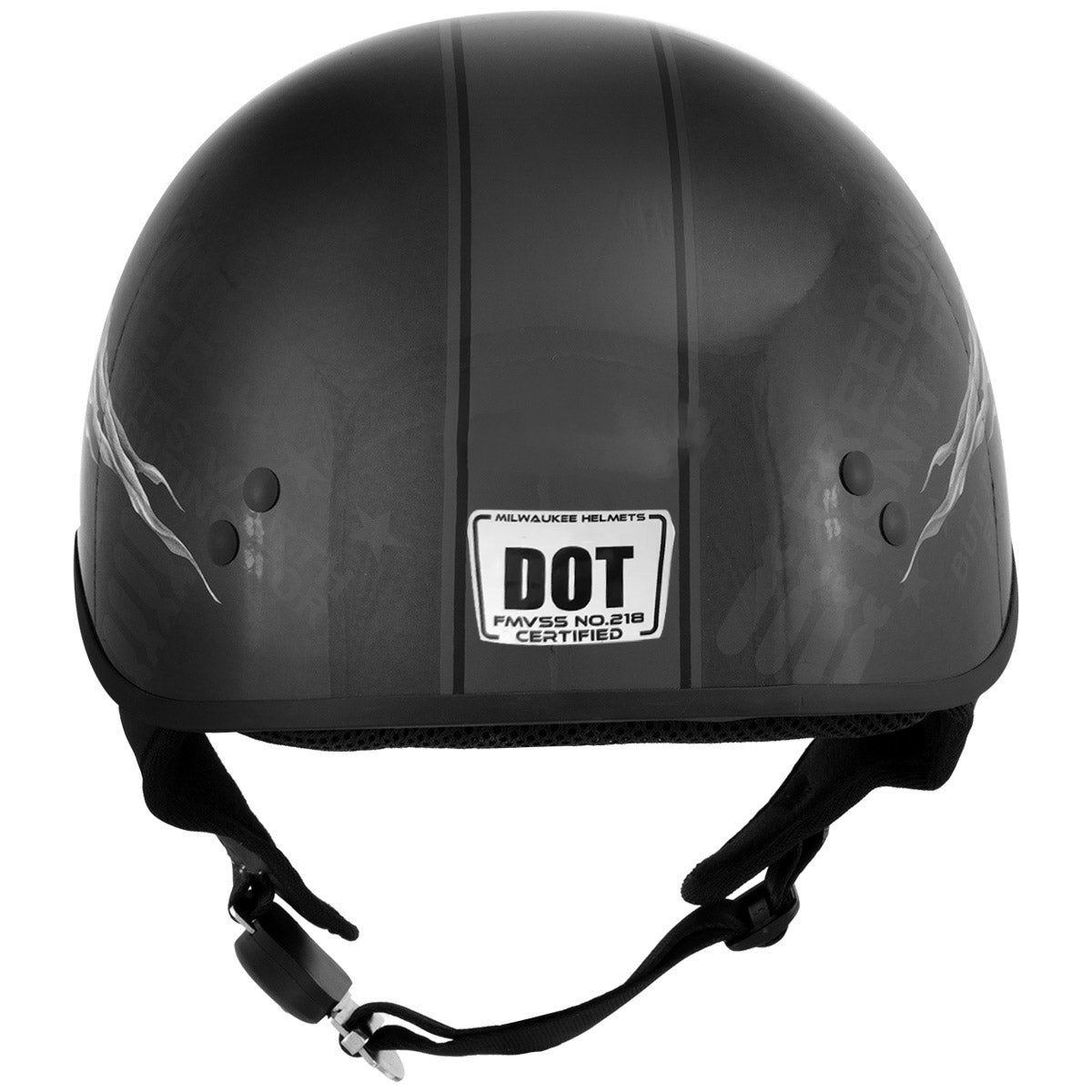 dot approved skull cap motorcycle helmets Milwaukee Helmets T70 Freedom Skulls Black Glossy Motorcycle DOT Approved Skull Cap Half Helmet Biker
