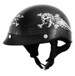 Milwaukee Helmets T70 Freedom Skulls Black Glossy Motorcycle DOT Approved Skull Cap Half Helmet Biker