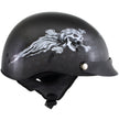 Milwaukee Helmets T70 Freedom Skulls Black Glossy Motorcycle DOT Approved Skull Cap Half Helmet Biker