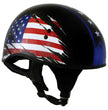 Hot Leathers HLT68 American Flag Black Glossy Motorcycle Skull Cap Half Helmet DOT Approved