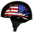 Hot Leathers HLD1051 USA Flag Star and Stripes Glossy Black Motorcycle DOT Skull Cap Helmet