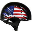 Hot Leathers HLT68 American Flag Black Glossy Motorcycle Skull Cap Half Helmet DOT Approved