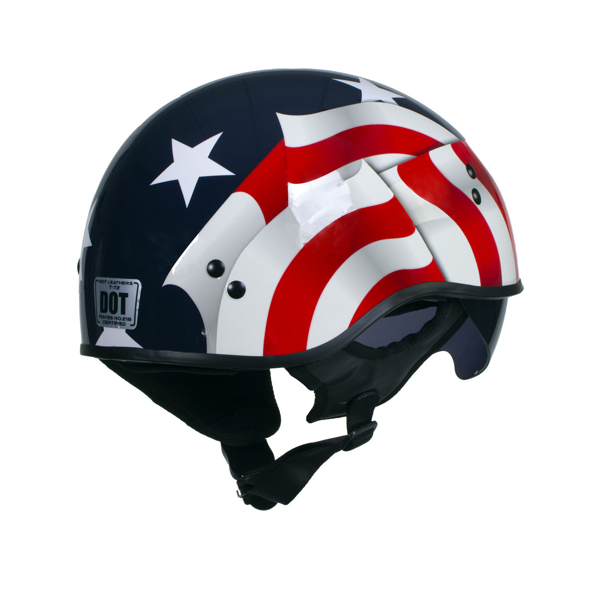 girl on back of motorcycle no helmet Hot Leathers T72 'Blue Flag' Advanced DOT Motorcycle Half Helmet with Drop Down Visor