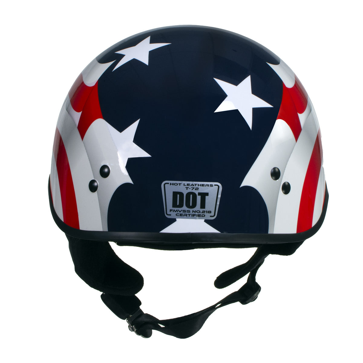 blue and white motorcycle half helmet Hot Leathers T72 'Blue Flag' Advanced DOT Motorcycle Half Helmet with Drop Down Visor