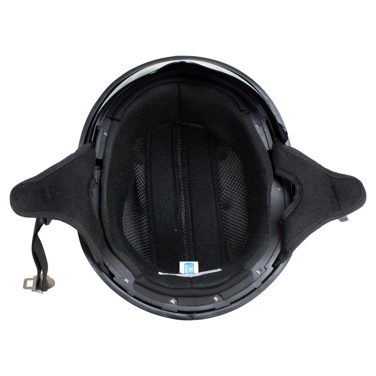 blue and white motorcycle half helmet Hot Leathers T72 'Blue Flag' Advanced DOT Motorcycle Half Helmet with Drop Down Visor