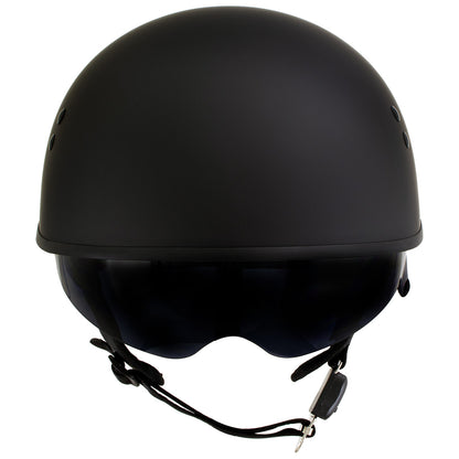 Hot Leathers T72 'Black Widow' Flat Black DOT Half Helmet for Men and Women w/ MP7922FMSET Heated Balaclava Bundle