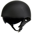 Hot Leathers T72 Black Widow Flat Black Motorcycle Half Helmet Biker w/ Drop Down Visor