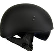 Hot Leathers T72 Black Widow Flat Black Motorcycle Half Helmet Biker w/ Drop Down Visor