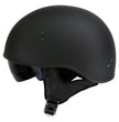 Hot Leathers T72 Black Widow Flat Black Motorcycle Half Helmet Biker w/ Drop Down Visor