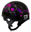 Milwaukee Helmets T72 Gloss Black Pink Butterflies Advanced DOT Helmet w/ Drop Down Visor