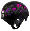 Milwaukee Helmets T72 Gloss Black Pink Butterflies Advanced DOT Helmet w/ Drop Down Visor