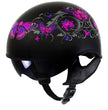 Milwaukee Helmets T72 Gloss Black Pink Butterflies Advanced DOT Helmet w/ Drop Down Visor