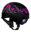 Milwaukee Helmets T72 Gloss Black Pink Butterflies Advanced DOT Helmet w/ Drop Down Visor