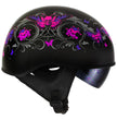 Milwaukee Helmets T72 Gloss Black Pink Butterflies Advanced DOT Helmet w/ Drop Down Visor