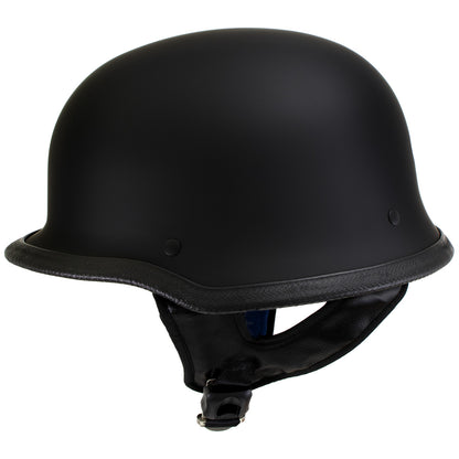 Hot Leathers HLT75 Flat Black 'The Hanz' German Style Vintage Motorcycle Half Helmet for Men and Women Biker