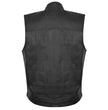 USA Leather 1205 Men's Black 'Combat Style' Motorcycle Biker Leather Vest