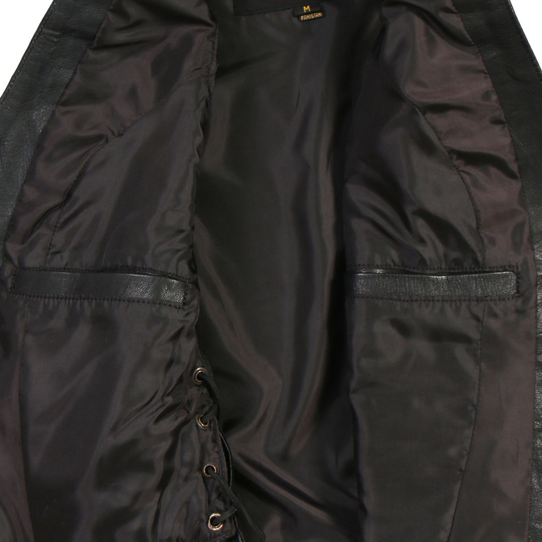 Hot Leathers VSL1006 Ladies Black Leather Braided Vest