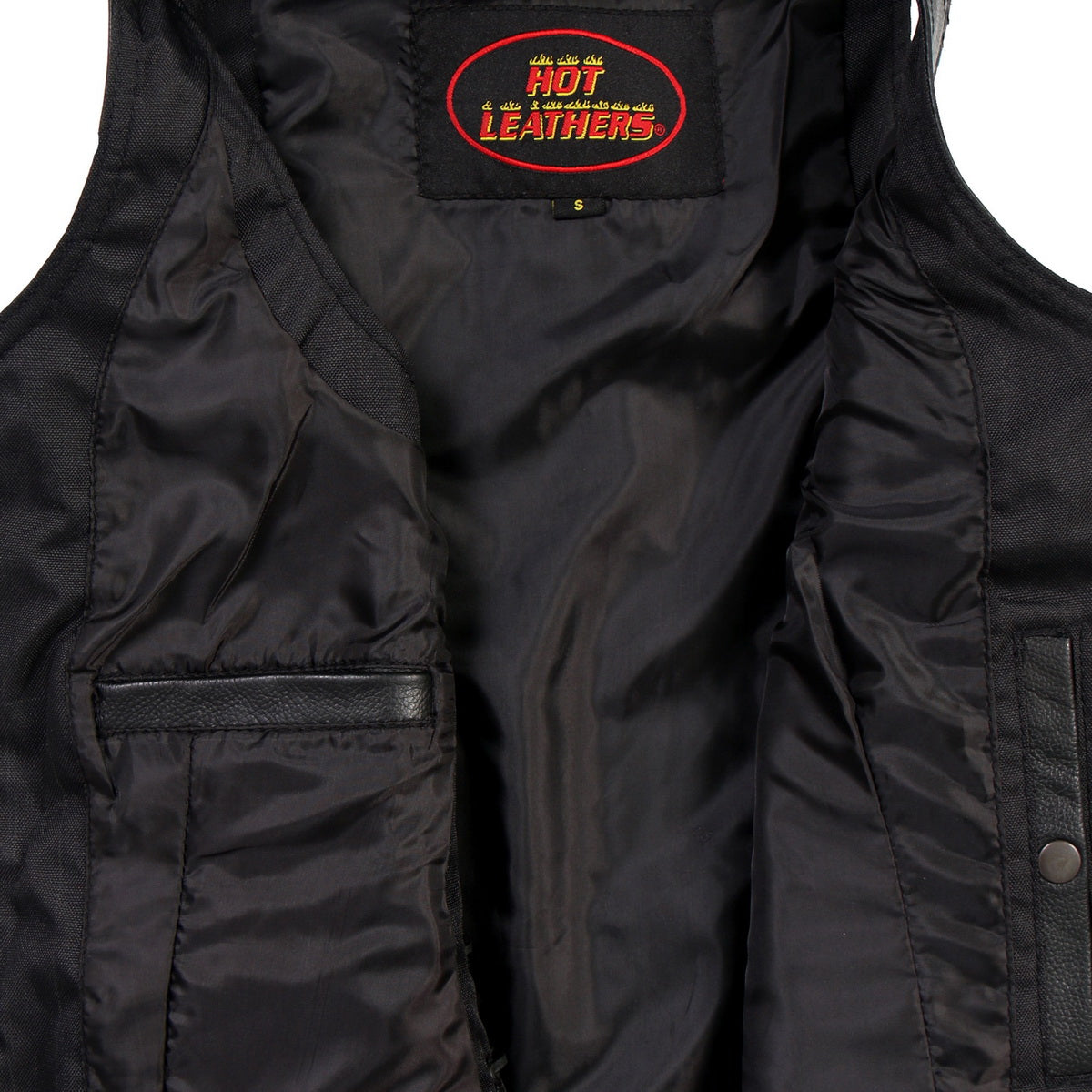 Hot Leathers VSL1009 Ladies Black Lambskin Vest with Grommet Accents