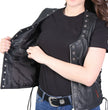 Hot Leathers VSL1009 Ladies Black Lambskin Vest with Grommet Accents