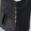Hot Leathers VSL1013 Ladies Black Leather Side Lace Zip-Up Vest