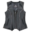 Hot Leathers VSL1016 Ladies 'Rhinestone' Black Leather MC Vest