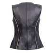 Hot Leathers VSL1016 Ladies 'Rhinestone' Black Leather MC Vest