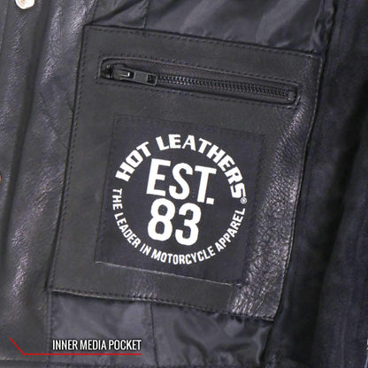 Hot Leathers VSL1017 Ladies 'Sugar Skull' Lined Black Leather MC Vest