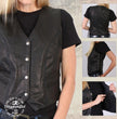 Milwaukee Leather USA MADE MLVSL5001 Women's Black Vivacious Braided Motorcycle Leather Vest