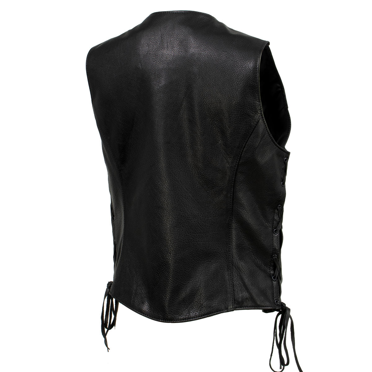 Milwaukee Leather USA MADE MLVSL5002 Women's Black 'Kitten' Leather Motorcycle Vest with Side Laces