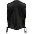 Milwaukee Leather USA MADE MLVSL5002 Women's Black Kitten Leather Motorcycle Vest with Side Laces