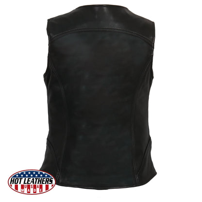 Hot Leathers VSL5003 USA Made Ladies Leather Vest with Front Zipper