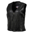 Hot Leathers VSL5003 USA Made Women's 'Speed Queen' Black Leather Vest with Front Zipper