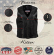 Hot Leathers VSL5003 USA Made Women's 'Speed Queen' Black Leather Vest with Front Zipper