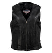 Hot Leathers VSL5003 USA Made Women's 'Speed Queen' Black Leather Vest with Front Zipper