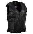 Hot Leathers VSL5003 USA Made Women's 'Speed Queen' Black Leather Vest with Front Zipper