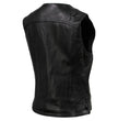 Milwaukee Leather USA MADE MLVSL5003 Women's Black Speed Queen Motorcycle Leather Vest with Front Zipper