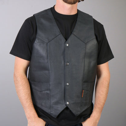 Hot Leathers VSM1032 Men's Black 'Classic' Leather Vest