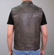 Hot Leathers VSM1035 Men's Distressed Brown 'Conceal and Carry' Club Leather Vest